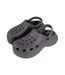 Womens/ladies Platform Clogs Grey Keanu-4
