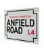 Liverpool FC - Plaque ANFIELD ROAD (Blanc / noir) (Taille unique) - UTTA6735