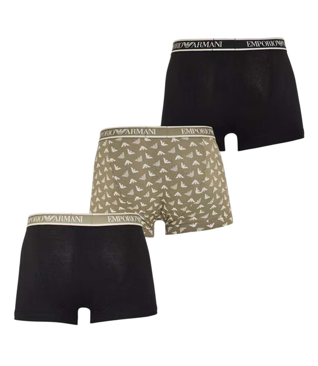 Lot De 3  Boxers Core Homme Noir Vert Imprimé Emporio Armani-2