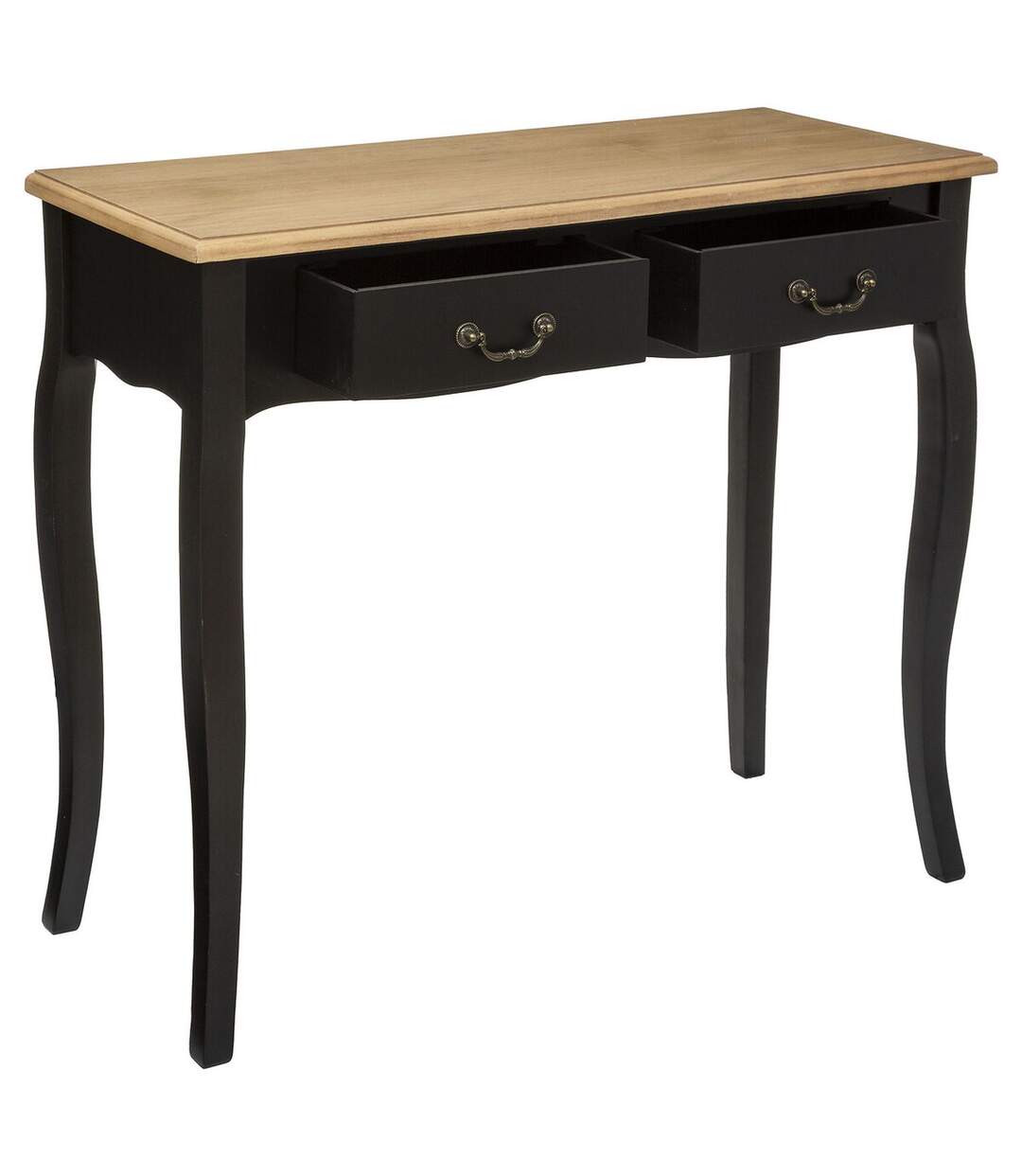 Console Chrysa - 2 tiroirs - Noir et Bois-2