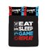 Eat Sleep Game Repeat Reversible Duvet Set Black White Red Blue Floso-1