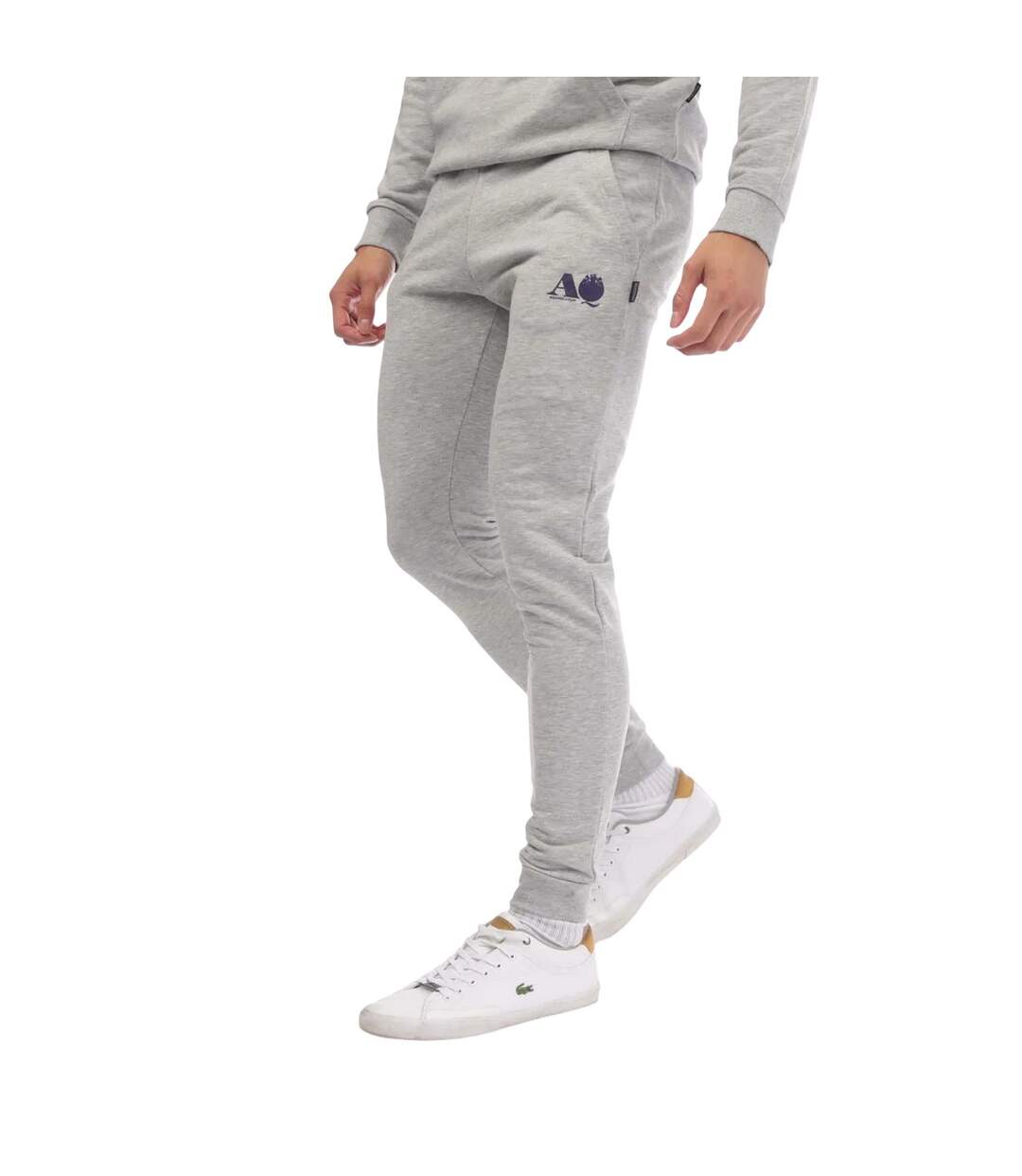 Mens Logo Jogging Bottoms Grey Aquascutum-1