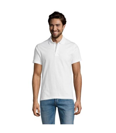 SOLS Mens Prescott Jersey Short Sleeve Polo Shirt (White) - UTPC326