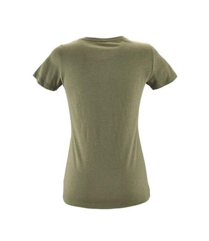 SOLS Womens/Ladies Regent Fit Short Sleeve T-Shirt (Heather Khaki) - UTPC2921