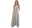 Robe longue manches courtes  MARBELLA kaki et beige Coton Du Monde-1