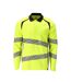 Polo Haute Visibilité Manches Longues Accelerate Multisafe Homme Jaune Fluo Bleu Marine Foncé Mascot-1