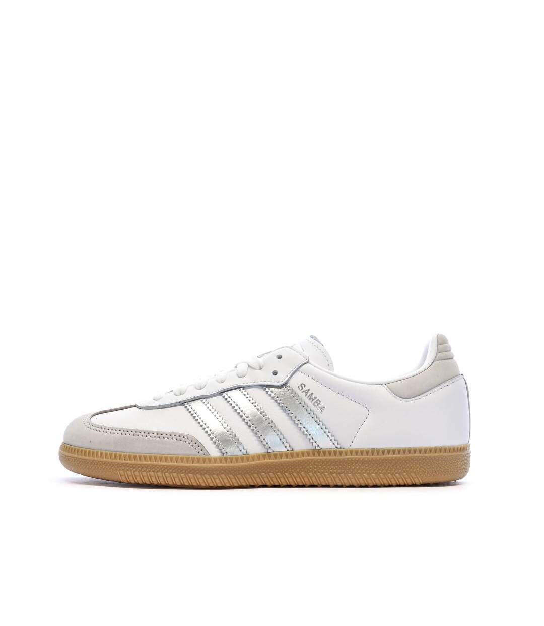 Baskets blanches/argent femme adidas samba og w-1