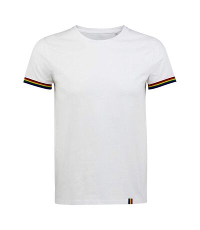 SOLS Mens Rainbow T-Shirt (White/Multicolored)