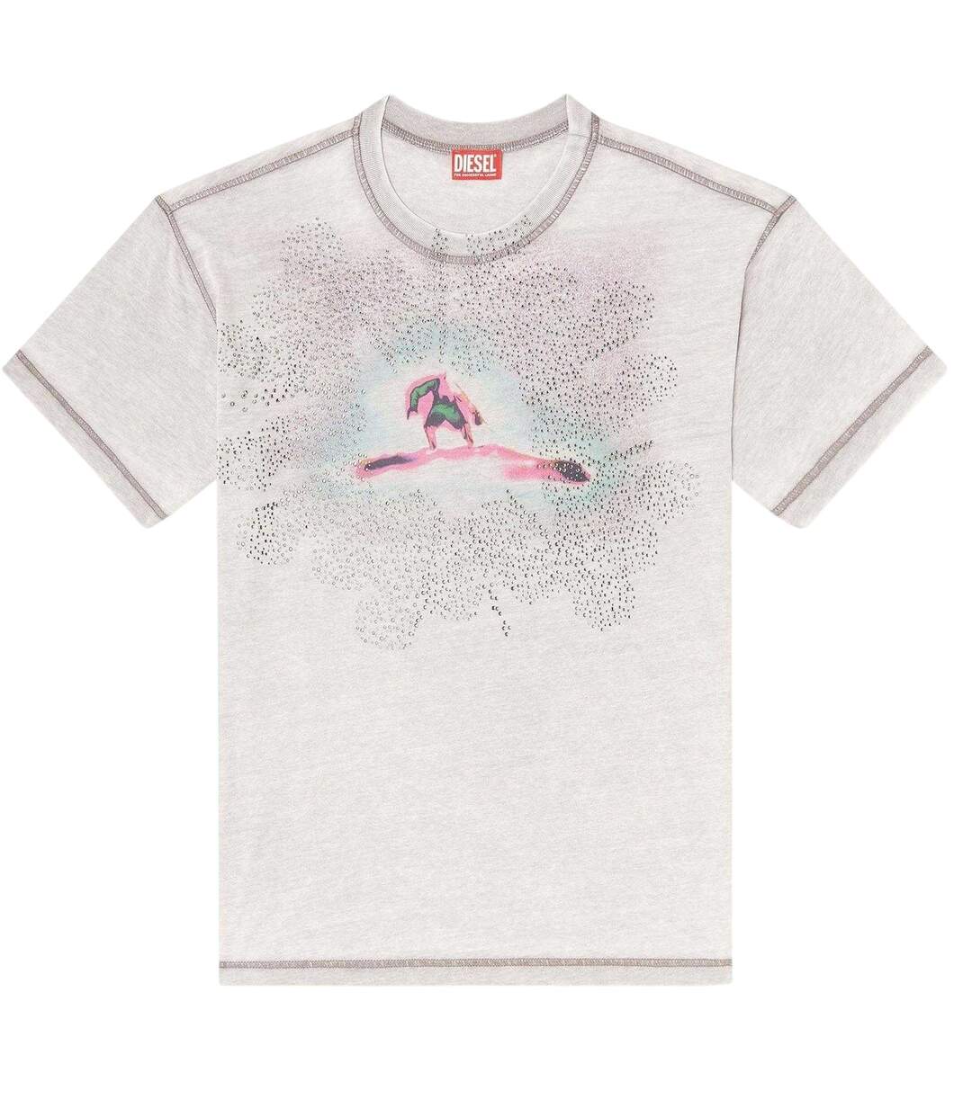Mens Regular T-shirt Grey Diesel-2