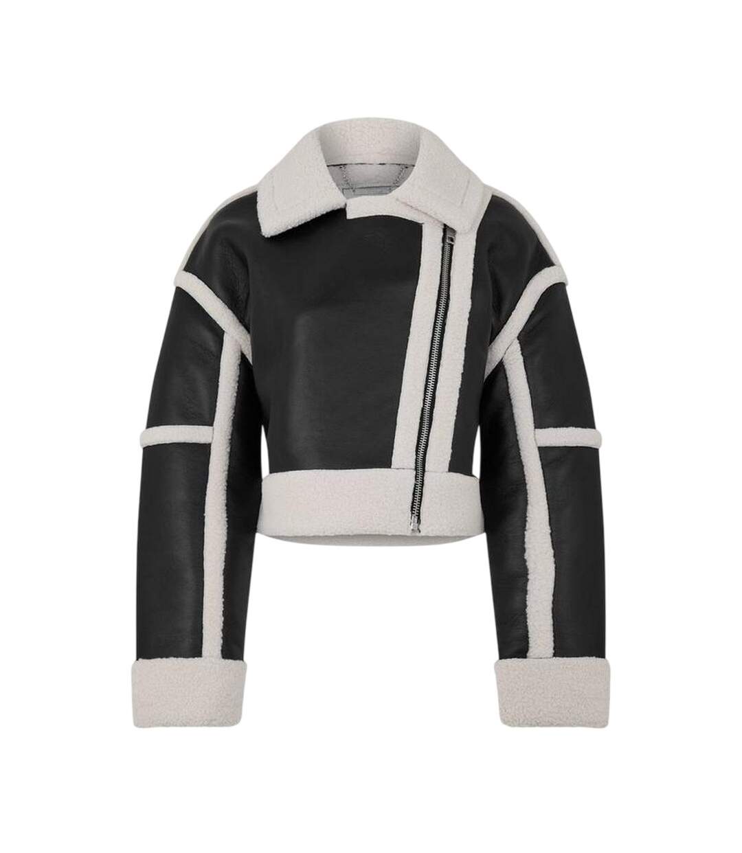 Womens/ladies Borg Trim Relaxed Fit Jacket Black Jack Wills-2