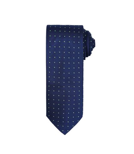Premier Mens Micro Dot Pattern Formal Work Tie (Navy/ Lime) (One Size)