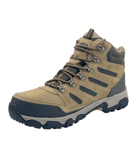 Mens Mount Mid Leather Waterproof Walking Boots Taupe Karrimor
