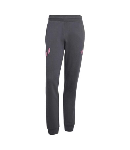 Mens Messi Logo Jogging Bottoms Dark Grey Adidas