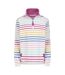 Womens/ladies Striped Quarter Zip Sweatshirt Rainbow Lazy Jacks-2
