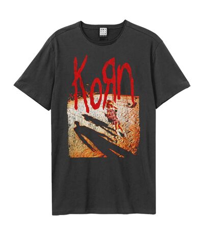 Unisex adult self titled korn t-shirt charcoal Amplified