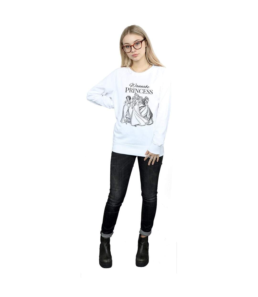 Disney Princess - Sweat WANNABE PRINCESS - Femme (Blanc) - UTBI32771-4