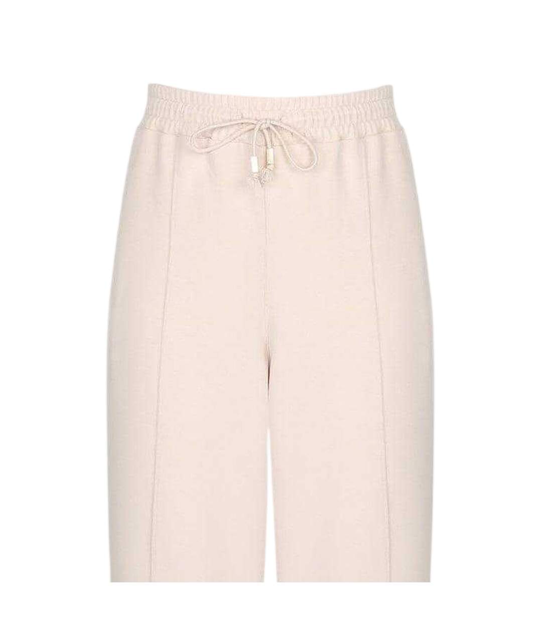 Womens/ladies Logo Wide Leg Jogging Bottoms Neutral Biba-3