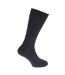Pack Of 3 Mens Wool Blend Long Length Socks With Padded Sole  Navy Marl Khaki Marl Navy Universal Textiles-2