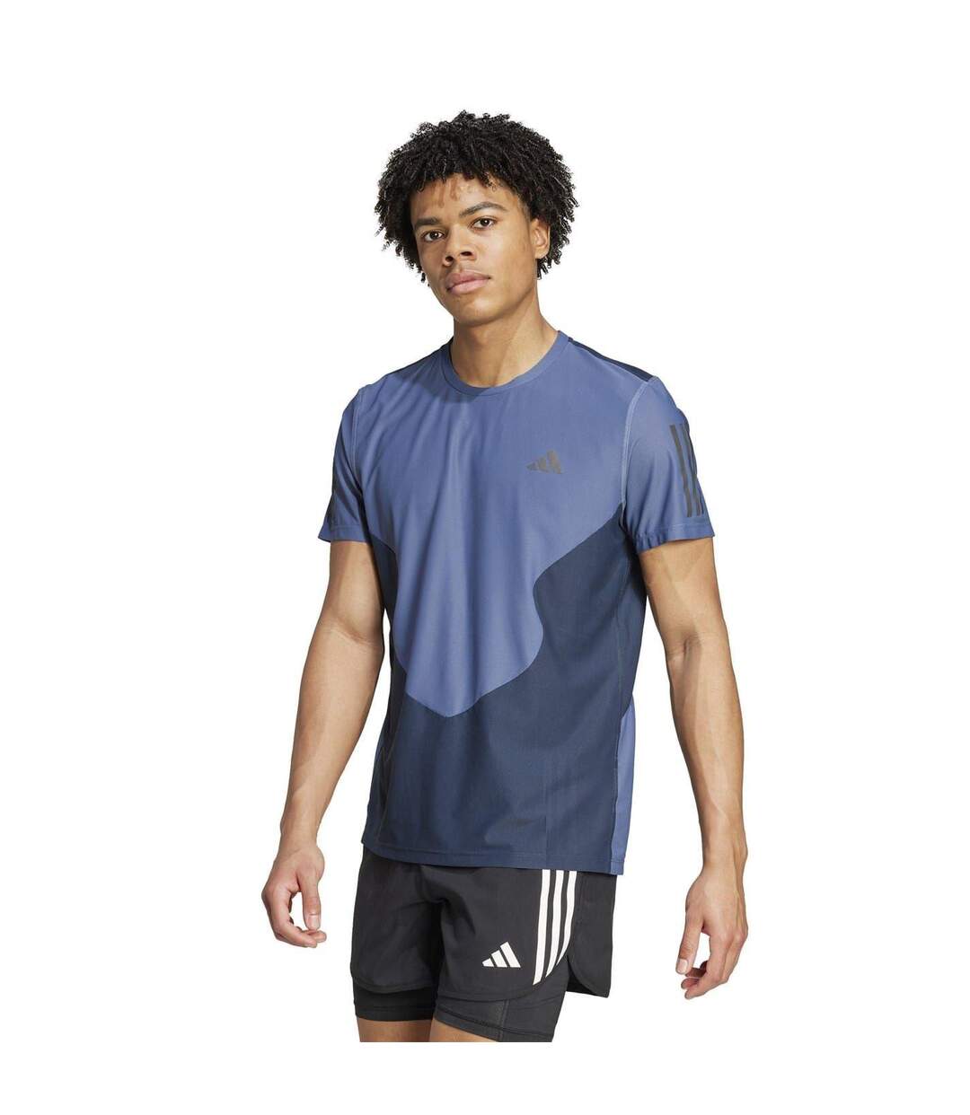 T-shirt Motif/style Blocs De Couleurs Own The Run Homme Bleu Foncé Adidas-1