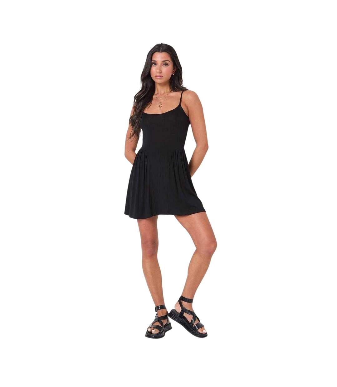 Robe Courte Décontracté Motif/style Lanières Femme Noir I Saw It First-4