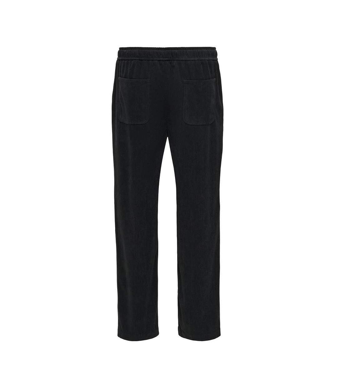 Pantalon fluide velours noir homme only & sons fade-2