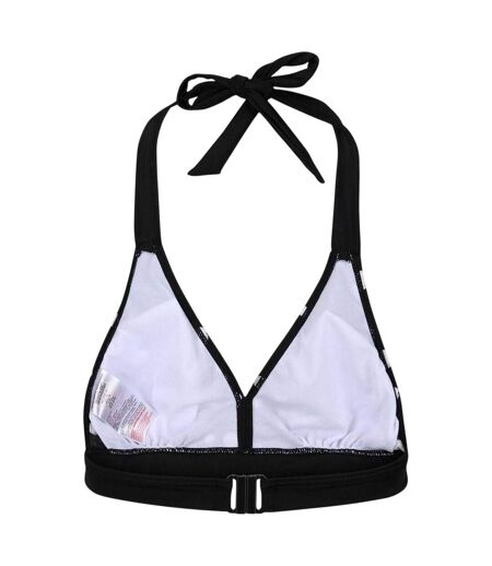 Womens/ladies Flavia Polka Dot Bikini Top Black White Regatta