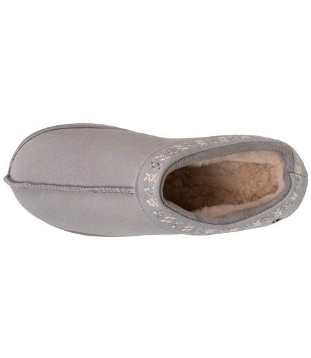Isotoner Chaussons Bottillons femme dessus cuir, semelle confort