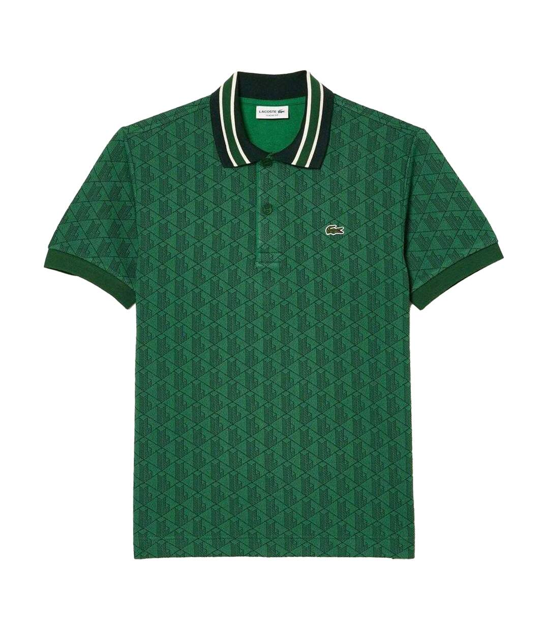 Polo Style Monogramme Homme Vert Lacoste-2