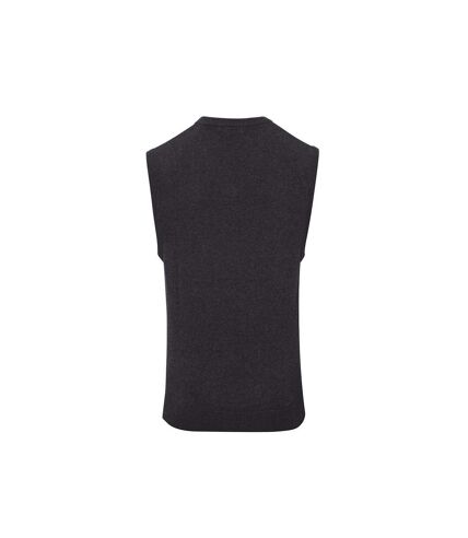 Premier Mens Knitted Sleeveless Sweater Vest (Charcoal)