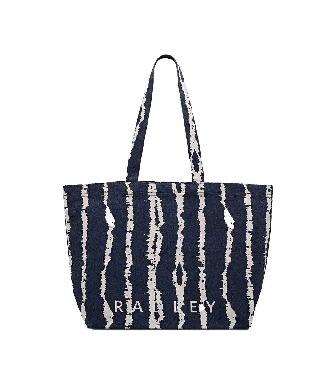 East West Tie Dye Stripes Tote Bag One Size Blue White Radley-1