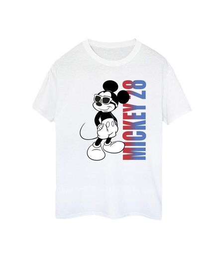 Disney T-shirt boyfriend en coton dégradé Mickey Mouse Femme/Ladies (Blanc) - UTBI38286
