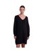 Womens/ladies Knitted Turtle Neck Sweater Dress Black Pieces-4