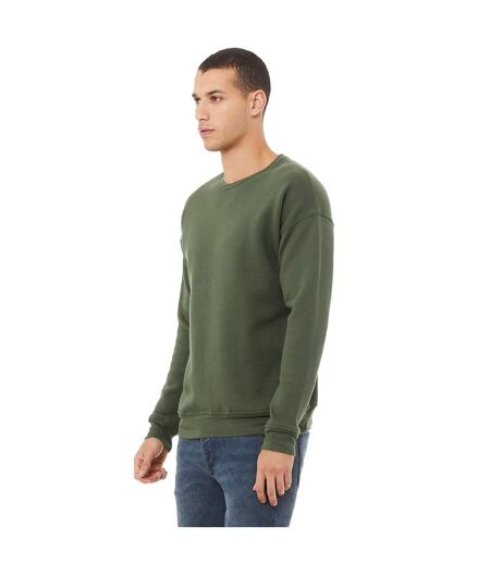 Bella + Canvas Unisex Adult Fleece Drop Shoulder Sweatshirt (Military Green)