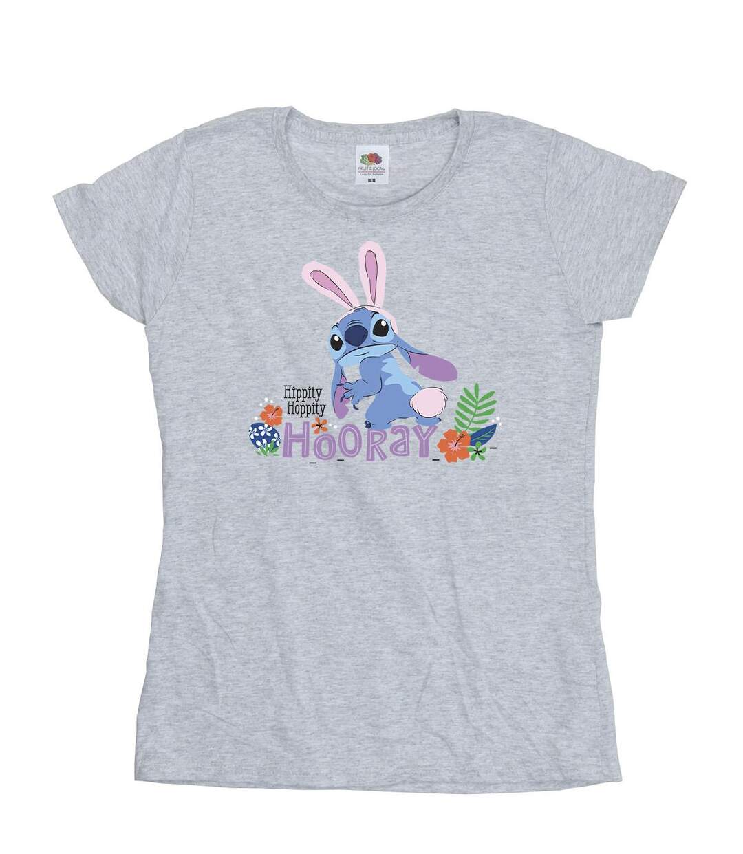 Disney T-shirt en coton Femmes/Ladies Lilo & Stitch Hippity Hop Stitch (Gris sportif) - UTBI25899-1
