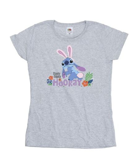 Disney T-shirt en coton Femmes/Ladies Lilo & Stitch Hippity Hop Stitch (Gris sportif) - UTBI25899
