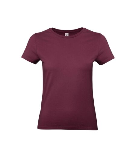 Womens/ladies e190 t-shirt burgundy B&C