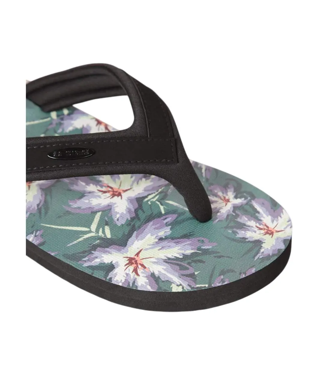 Mens Jekyl Leaves Logo Flip Flops Dark Green Animal-4