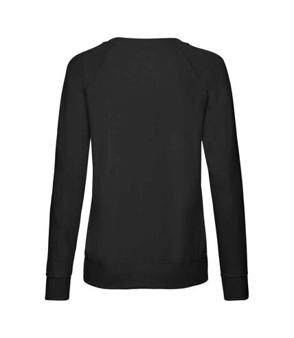 Fruit of the Loom Womens/Ladies Lightweight Lady Fit Raglan Sweatshirt (Black) - UTPC5820