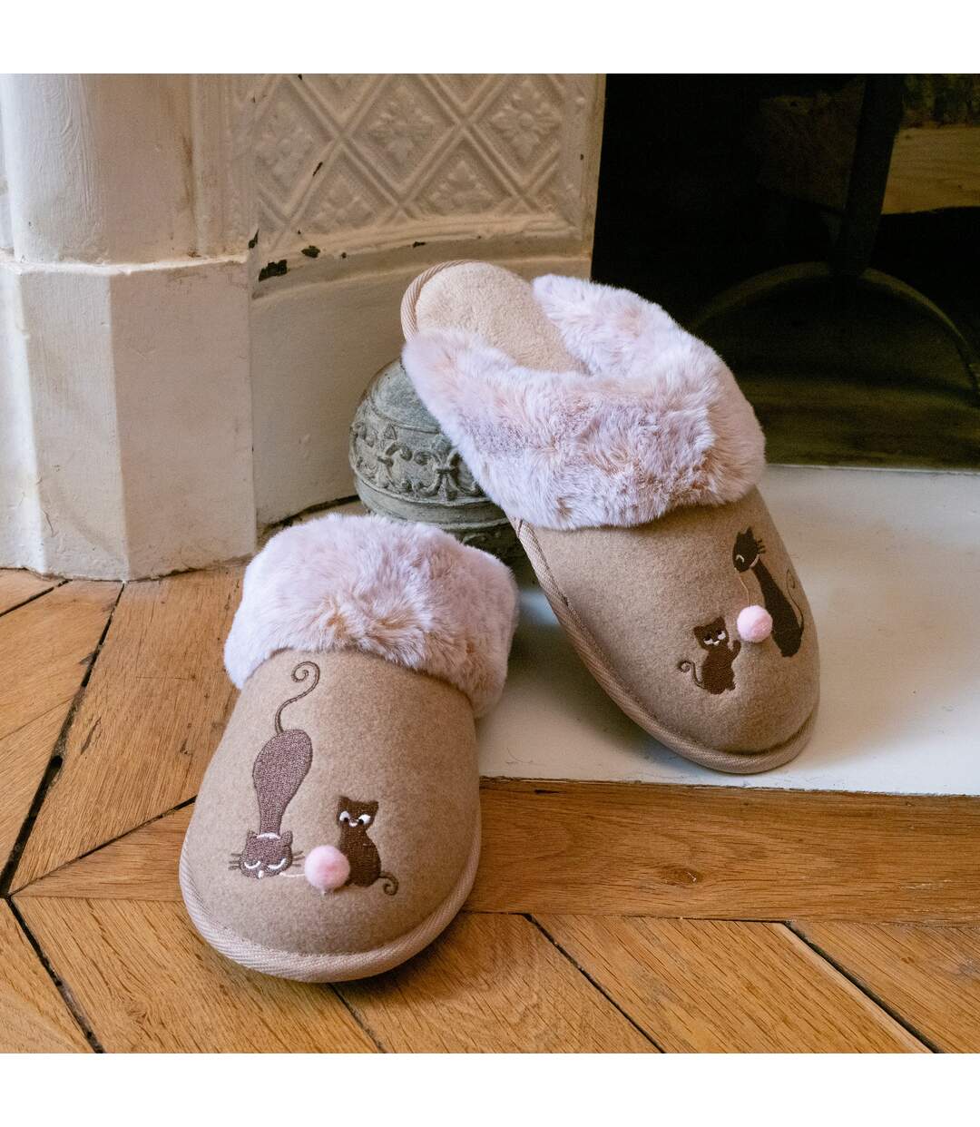 Isotoner Chaussons mules femme chat fantaisie-2