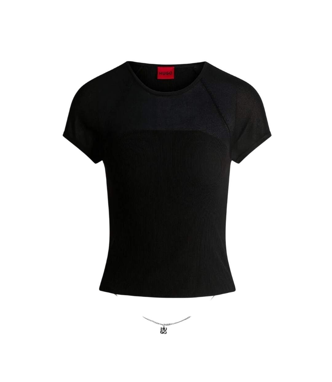 T-shirt Manches Raglan Slevetta Femme Noir Hugo-2