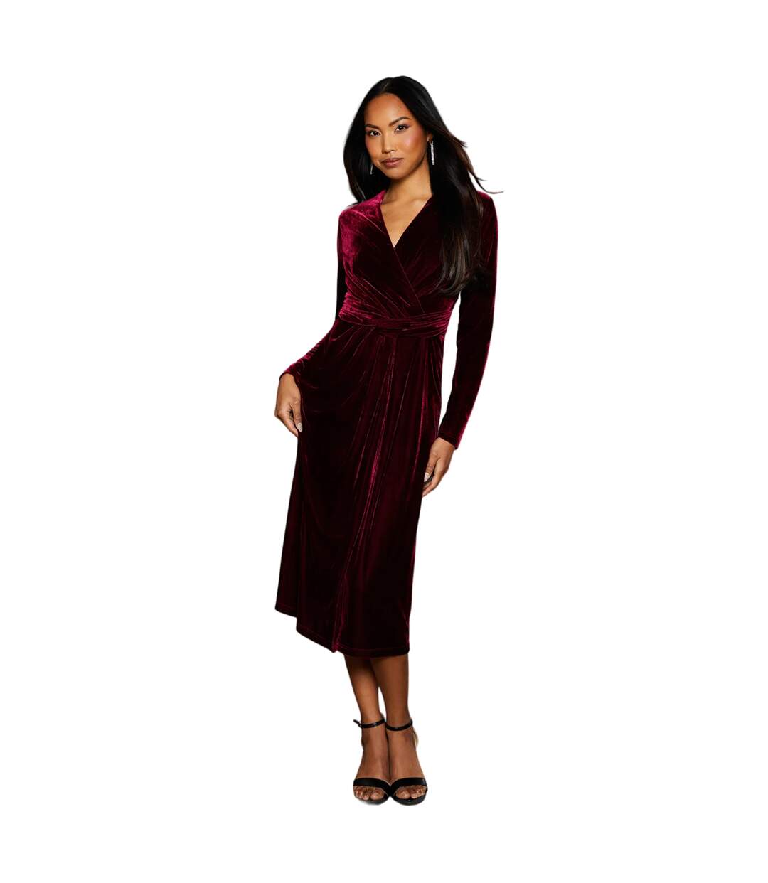 Robe mi-longue femme rose baie Principles-3