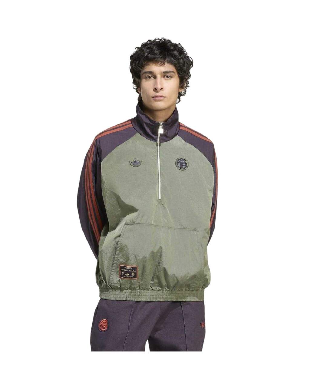 Mens Bayern Munich Classic Badge Jacket Green Black Adidas-4