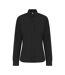 Womens/ladies Cotton Coolplus Long-sleeved Formal Shirt Black Henbury-1