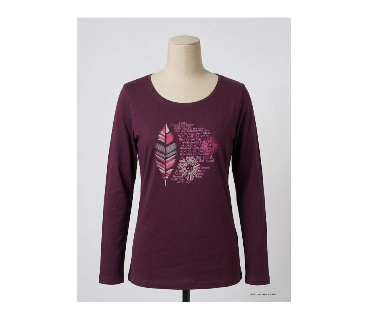 Tee-shirt violet MAYFLOWER NACHO2 à manches longues : style et douceur coton-3