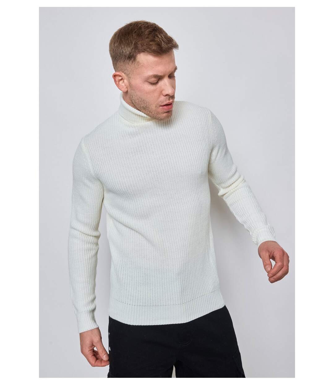 Pull col roulé-2