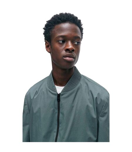 Mens Ribbed Cuff Bomber Jacket Dark Green Hugo