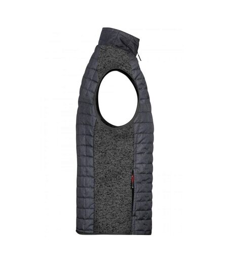 Veste Sans Manches Homme Gris Chiné Anthracite Chiné James And Nicholson