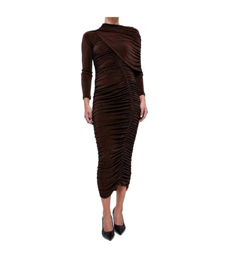 Womens Midi Dress Brown Bardot