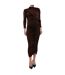 Womens Midi Dress Brown Bardot-1