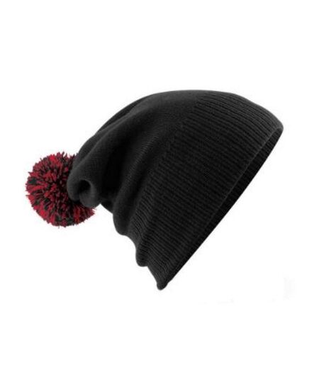 Adultes Bonnet Unisexe Snowstar Noir Rouge Beechfield